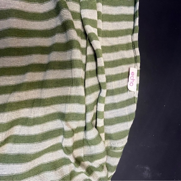 echo Green Striped Infinity Scarf Cotton Stretch - Picture 3 of 4